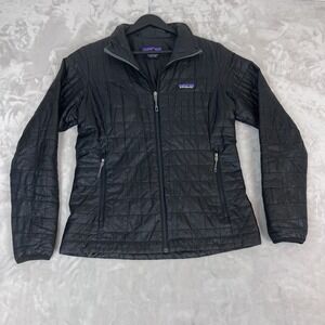 Patagonia Nano Puff Jacket Womens Medium Black Lightweight Gorpcore Hike Outdoor